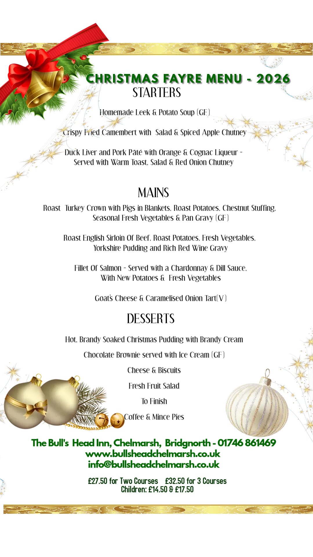 Christmas Fayre Menu 2026 (2)